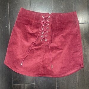 Fashion Nova Pink A-Line Mini Skirt Tie Front